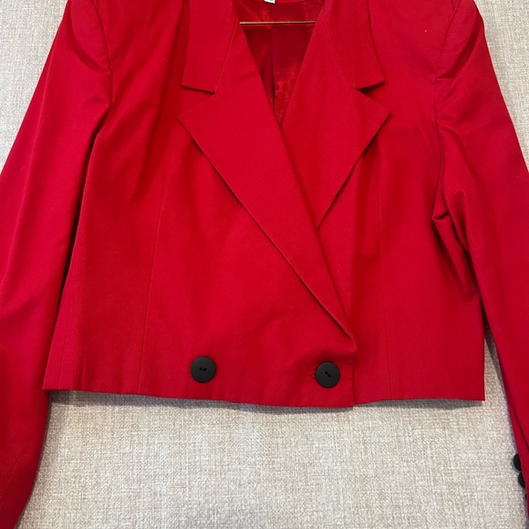 Red Worn Waist Blazer Size 10 - Picture 2 of 5